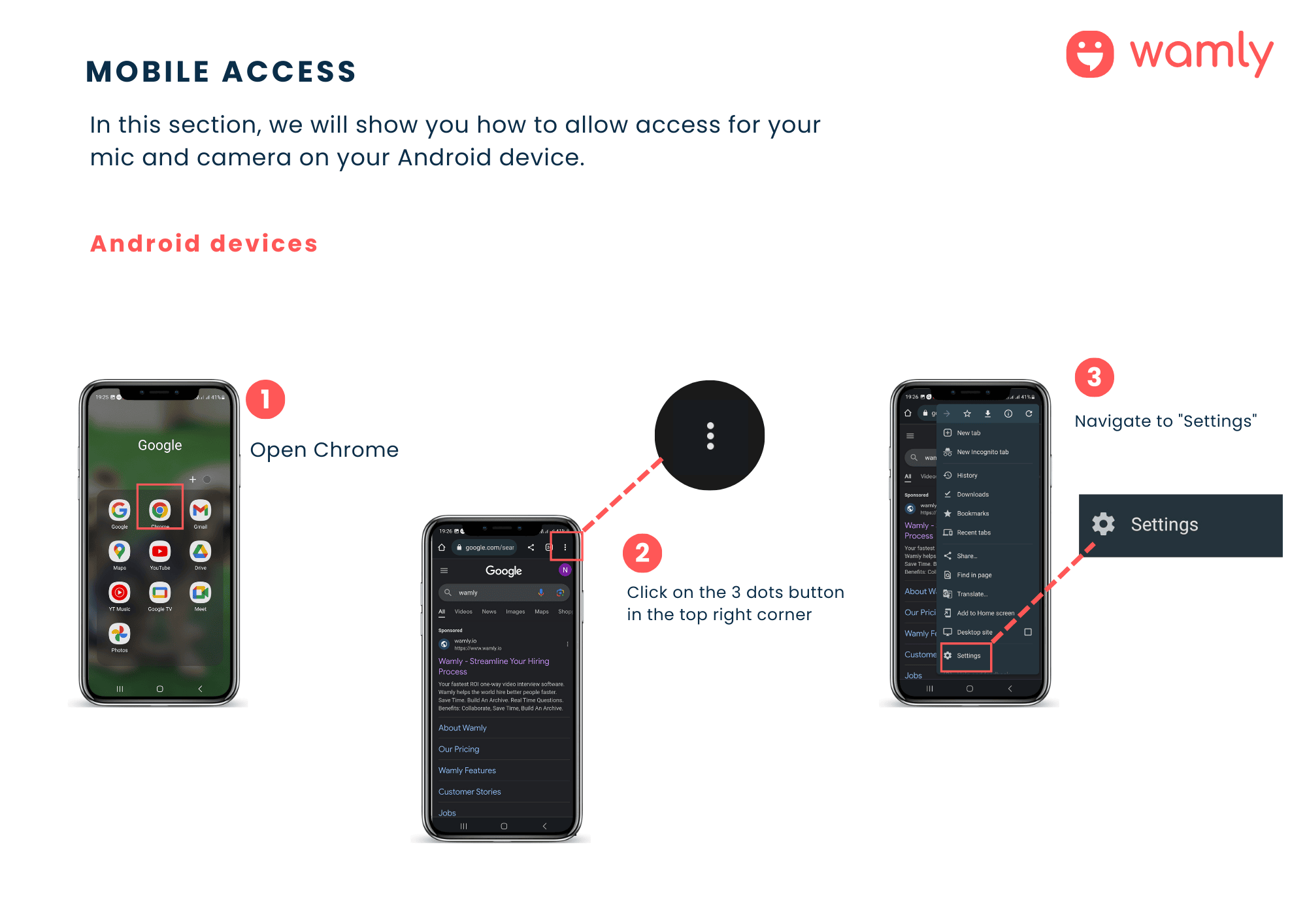 Check Microphone & Camera Settings – Android